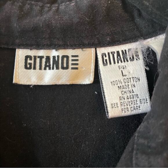 Gitano Vintage Black Embellished Beaded Top Size Large - Picture 5 of 8